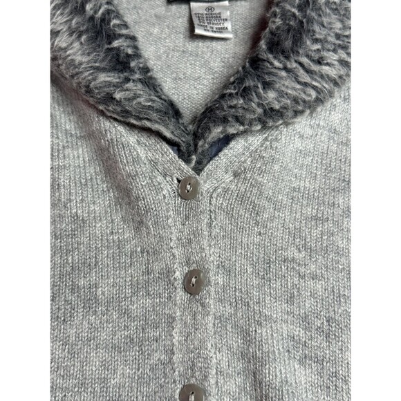 1990s-Y2K. RETRO SPORT Faux Fur. Plush Detachable Collar Cardigan Sweater. S-M - Picture 5 of 9